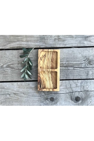 Zethome Zeytin Ağacı Ahşap Oyma Çerezlik İkili