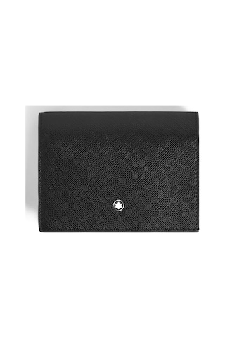 Montblanc Sartorial Deri Fermuarlı Ve 6 Bölmeli Cüzdan 222977 Siyah