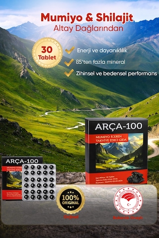 Arça %100 Saf Shilajit 30'lu Tablet Gıda Takviyesi