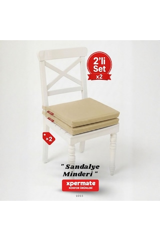Xpermate 2'li Sandalye Minderi Su İtici Kumaş 40 x 40 CM Bej