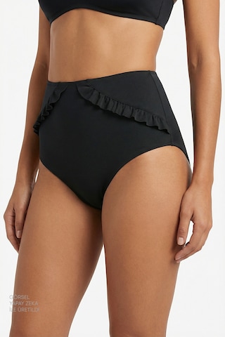 Penti Siyah New High Ruffle Bikini Altı