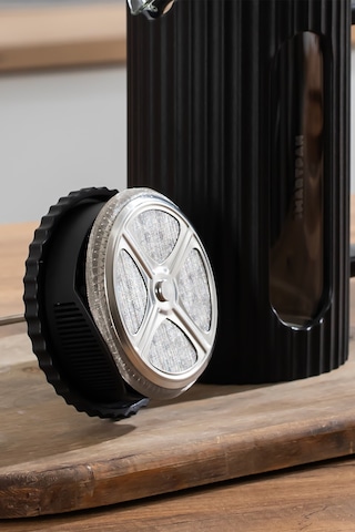 Porsima Smartpan Bv093 French Press Paslanmaz Çelik Süzgeçli Cam Bitki Çayı Demliği Kahve Presi - 1000 Ml Siyah