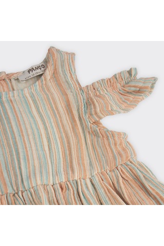 Kız Çocuk Çizgi Desenli Elbise 2411gb26049-4343 001