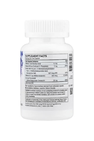 Thorne Advanced Iron Complex, 60 Capsules.usa.abd Menşei.