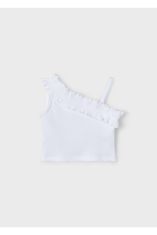 Mayoral Kız Çocuk Asimetrik T-shirt 3018y25 Beyaz