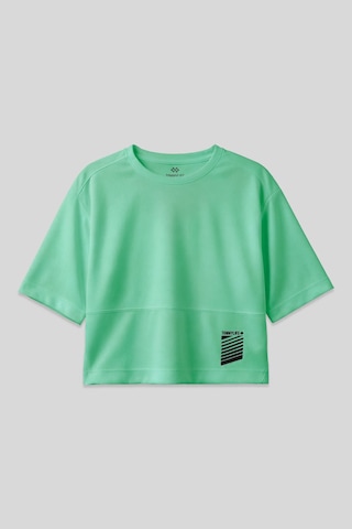 Tommy Life Su Yeşili Polyester Nefes Alan Dokulu İnce Esnek Oversize Fit Performans Kadın T-shirt - 97284 Su Yeşili