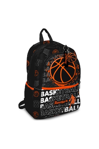 Minosso Basketbol Desenli Erkek Çocuk İlkokul Sırt Çantası 1010 Gri