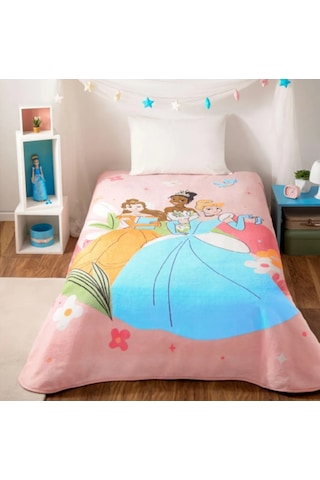 Kristal By Taç Lisanslı Tek Kişilik Çocuk Battaniye 160x220 -pri Pembe