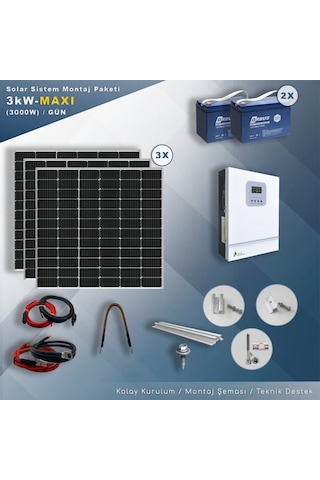 Matech 3 KW Maxi Solar Paket Sistem 3000W/gün