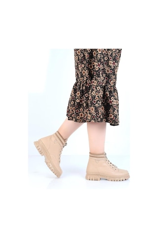 M.p. 232-1427 Zn Kadın Bej Düz Bot-bej Bej