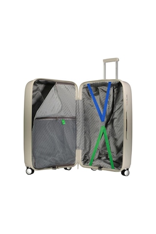 Benetton Büyük Boy %100 Polipropilen Valiz Bej Bnt1000