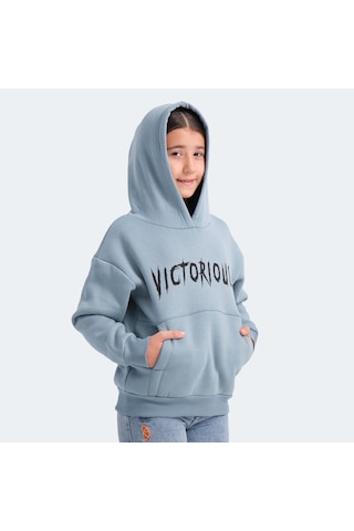 Slazenger LEXUS Çocuk Kapüşonlu Cepli Mavi Sweatshirt