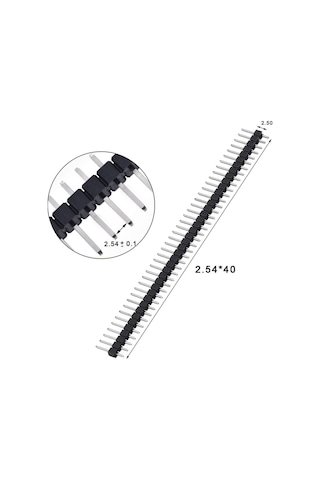 5 Adet 1x40 Pin Erkek Header Tek Sıra 2.54mm 180 Derece Kırılabilir Bölünebilir Konnektör Soket