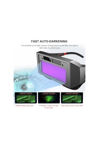Jokmae "güneş Enerjili Otomatik Kararan Kaynak Gözlüğü - Abs+pc Malzeme, Dayanıklı Konfor"