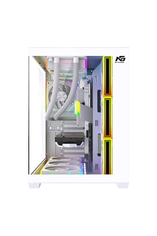 Alpha Neon 7x Argb Fan Kumanda Ve Kontrolcü Atx Boş Bilgisayar Kasası Beyaz