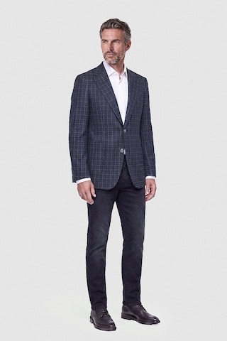 Bisse Lacivert Ekose Desenli Çift Düğmeli Blazer Ceket Pck26k26202 K39