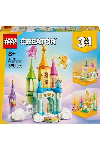 Creator 3'ü 1 Arada Tek Boynuzlu At Kalesi 31175 - 8+ Çocuklar İçin Oyuncak Yapım Seti 390 P