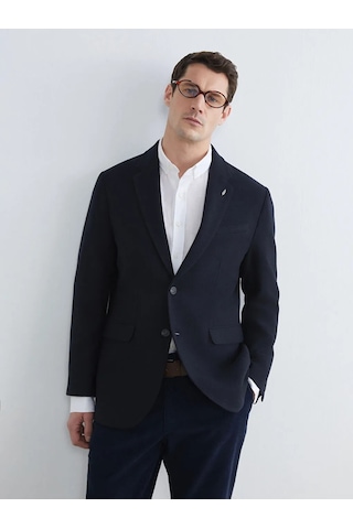 Lc Waikiki Lacivert Standart Kalıp Yün Karışımlı Erkek Blazer Ceket