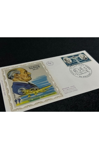 1971 Fransa Fdc İlk Gün Zarfı Raymond Vernier Premier Uçak Temalı İpek Baskı  Teşhir Ürün