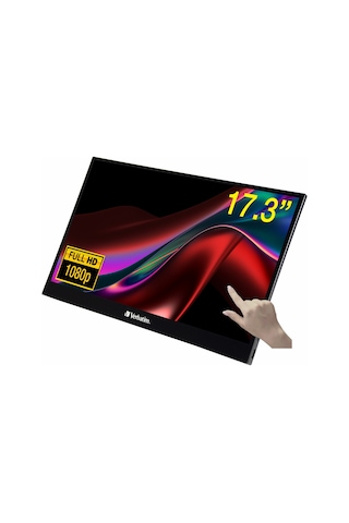 Verbatim Pmt-17 17.3" 60hz 6ms Hdmı+usb-c Hdr Fullhd Freesync Ips Taşınabilir Dokunmatik Monitör