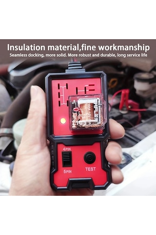 Xuweiwei 12v İçin Otomotiv Röle Test Cihazı Kırmızı 4 Ve 5 Pinli Röleler İçin Uygun Pil Kelepçeleri İle Kolay Teşhis