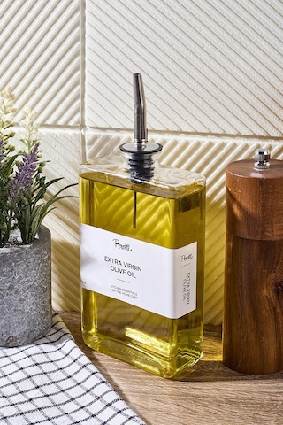 Molivet 350ml Silver Kapak Cam Yağdanlık-sosluk-sirkelik