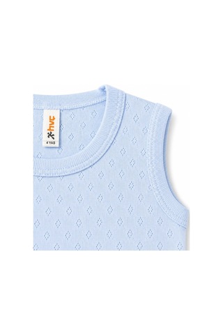 H&c Coolboy H&c %100 Pamuk Desenli Jakarlı Kolsuz Bebek Body Zıbın Mavi