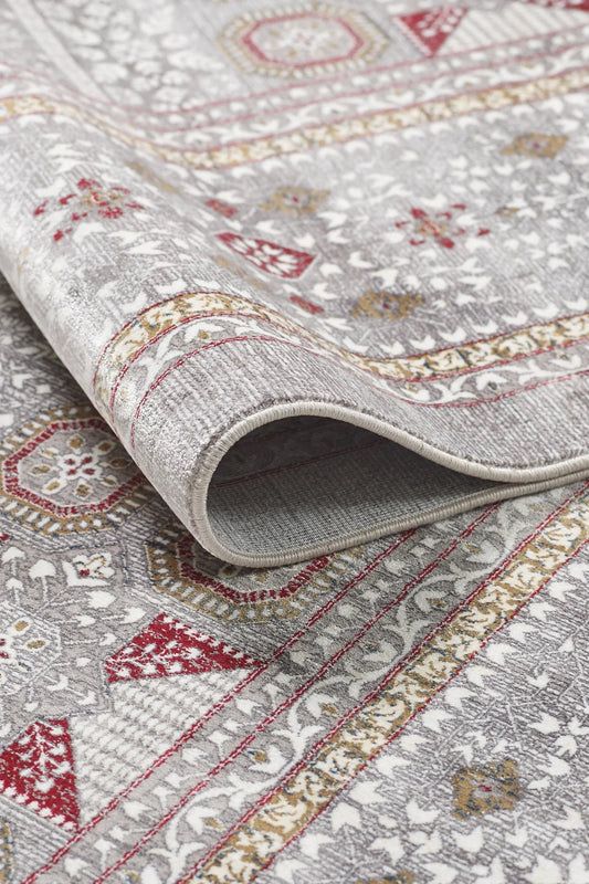 Saray Halı Safron Sf33a 120 Tarak Lüks Klasik Salon Halısı Özel Taban Dokulu Gri