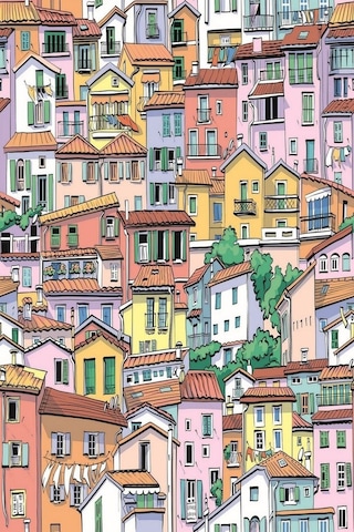 Zümrüt Exclusive İtalyan Evleri Desenli Duvar Kağıdı 7860