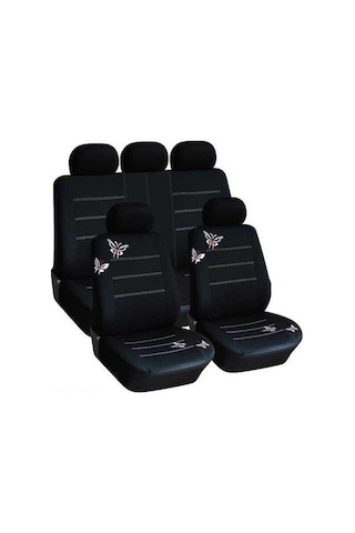 Novahub Aliexpress Koltuk Kılıfı Dileği, Siyah Kelebek Araba Aksesuarları Seti, Dört Mevsim Kullanım İçin Uygun