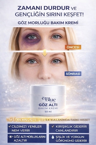 Blue Skin Care Yoğun Nemlendirici Etkili Göz Altı Kremi 50 ML