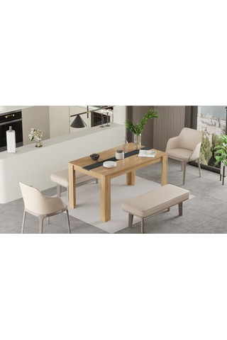 Aven Yemek Masası 140x80 Sepet-beyaz Ave22-sa Antrasit