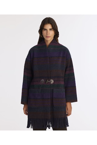 Yargıcı Geniş Şal Yaka Uzun Kol Palto 25kkpl5010x 049 Mor
