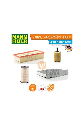 Vw Passat B6 2.0 Tdı Dizel Mann Filtre Bakım Seti 2005-2011 (368407801)