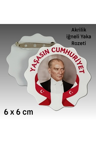 29 Ekim Cumhuriyet Bayramı İğneli Akrilik Yaka Rozeti 8'li Çok Renkli