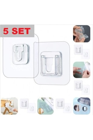 Geçmeli Klips Eşya Sabitleme Askısı 5 Li Set