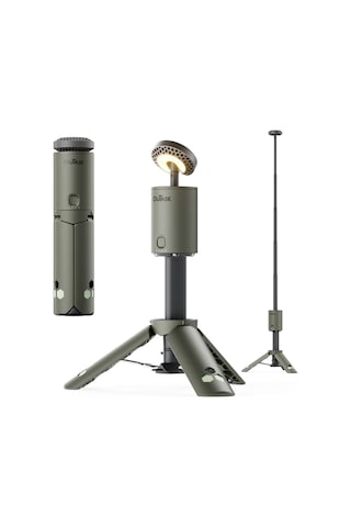 Roxform Outask Teleskopik Şarjlı Kamp Feneri, Bataryalı, Powerbank Özellikli, Led Aydınlatma, Kamp Lambası Haki Yeşili