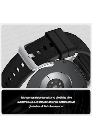 Samsung Galaxy Watch 8 40mm/44mm Ve Watch 8 Classic 46mm İle Uyumlu Metal Bağlantılı, Konforlu Ve Yumuşak Deri Görünümlü Silikon Kordon