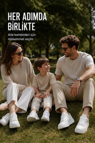 Aeterna Premium Unisex Sneaker - Dayanıklı Taban Rahat Ayakkabı Beyaz