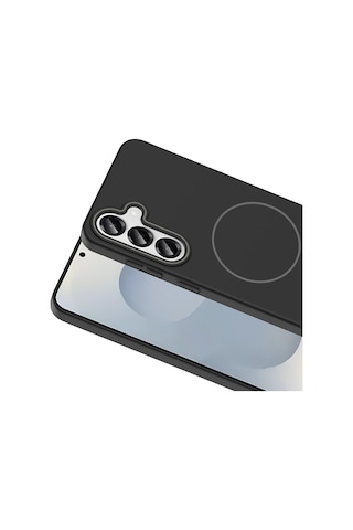 Galaxy S25 Kılıf Magsafe Şarj Özellikli Ruby Sert Kılıf Siyah