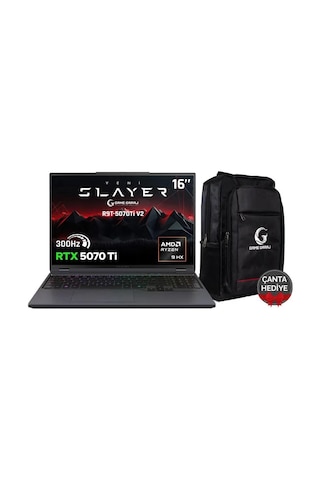 Game Garaj Slayer R9t-5070ti V2 C4 Amd Ryzen 9 9955hx 32gb Ram 1tb Ssd Rtx5070ti 16" 300hz Qhd+ Ips Freedos Gaming Laptop