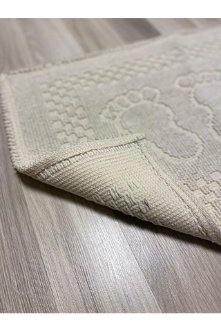 Pamuk Kilim Dokuma Süper Emici Banyo Ayak Paspası & Havlusu 40x60 Cm, Bej Diğer