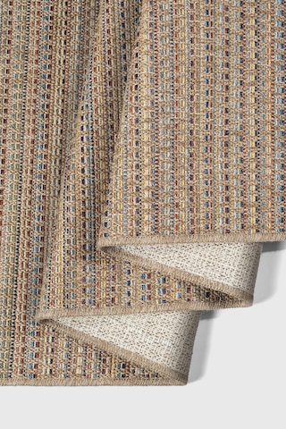 Rio Serisi 7911a Modern Sisal Dokuma Renkli Çizgili Halı - İskandinav Tarz Hasır Kilim - Antialerjik Leke Tutmaz Krem