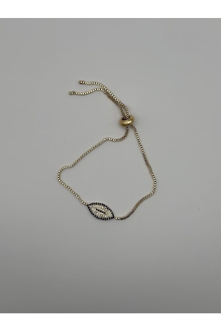 Arnes Jewelry Zirkon Taşlı Nazarlı Bileklik Gold