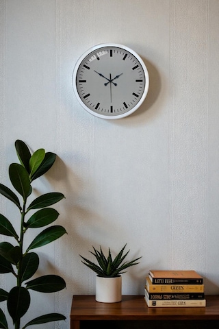 40 Cm Metal Beyaz Modern Duvar Saati Çok Renkli