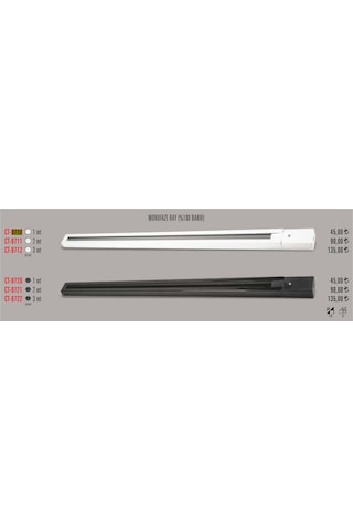 Cata Ct-9720 Monofaze Ray Siyah 1 Metre Spot Led Ray Armatür Için