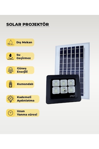 60w Solar Projektör Ip67 Beyaz Işık Su Geçirmez - Dış Mekan 1 Adet 97302477