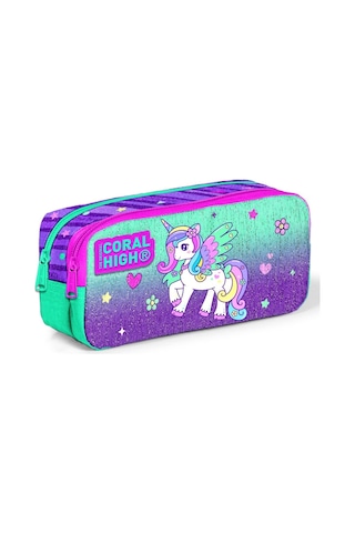 Coral High Yeşil Mor Unicorn Kız Çocuk Beslenme Çantası Seti
