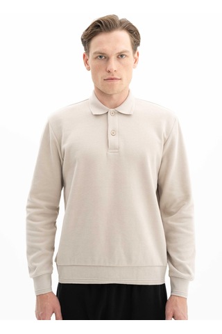 AR-MA Arma Erkek Regular Fit Kazak Selanik Kumaş Polo Yaka Düğmeli Sweatshirt Kazak 001