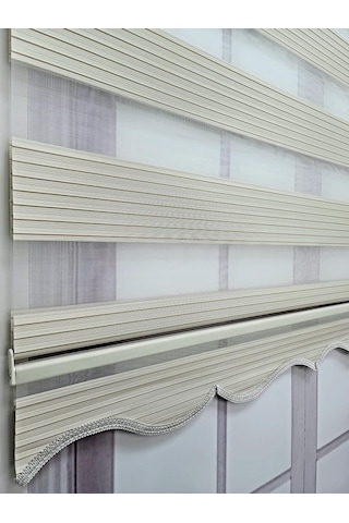 Bbb Pliseli Krem Stor Zebra Perde Mz482